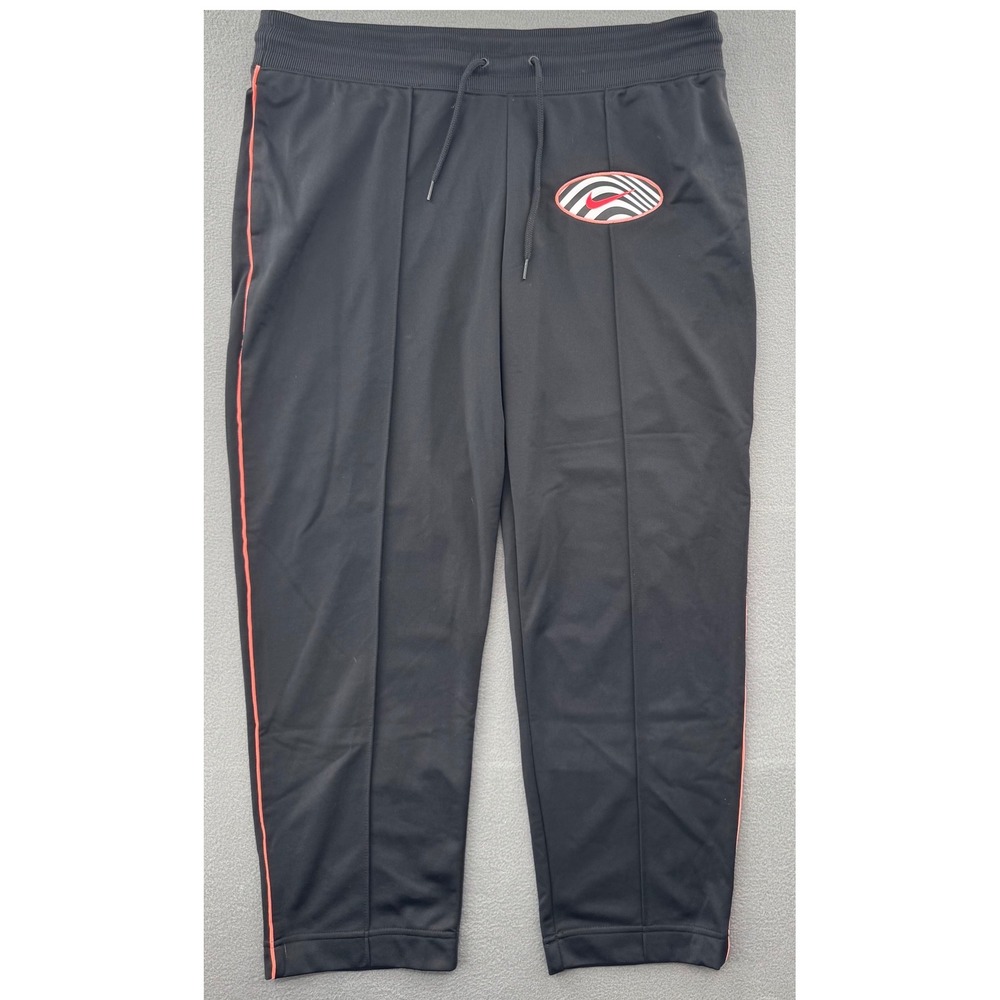 Nike Track Pants Womens XL Black Red Zebra Swoosh Joggers Streetwear Training